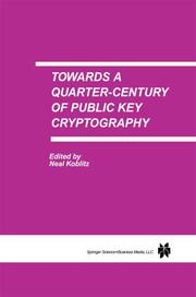 Towards a Quarter-Century of Public Key Cryptography - Cover