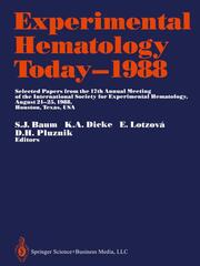 Experimental Hematology Today1988 - Cover