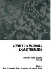 Advances in Materials Characterization - Cover