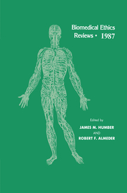 Biomedical Ethics Reviews 1987 - Cover