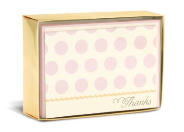 Boxed Notes: Blush Dots - Gruß- und Geschenkkartenbox mit Kuverts: Rosa Punkte