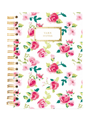 Hard Bound Journal: Pretty Floral Take Notes - Hardcover-Notizbuch mit stabiler Ringbindung: Schön geblümt
