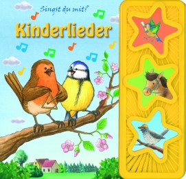 Kinderlieder: wattiertes Kinderbuch, 3-Button-Soundbuch, Pappbilderbuch mit 3 Melodien
