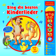 Sing die besten Kinderlieder - Mikrofonbuch - Pappbilderbuch mit abnehmbarem Mikrofon mit 5 lustigen Stimmklängen und 10 Melodien