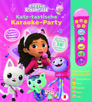 Gabby's Dollhouse - Katz-tastische Karaoke Party - Mikrofonbuch - Pappbilderbuch mit abnehmbarem Mikrofon mit 5 Stimmklängen und 10 Melodien