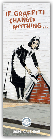 Banksy - If Graffiti Changed Anything 2024 - Slimline-Kalender
