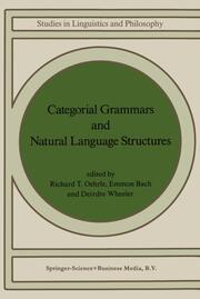 Categorial Grammars and Natural Language Structures - Cover