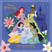 Pyramid - Disney Princess 2025 Familienplaner, 30x30cm, Familienkalender für Disney Princess Fans, Planer mit 6 Terminspalten und Sticker Sheet, nachhaltig nur mit Papierumschlag