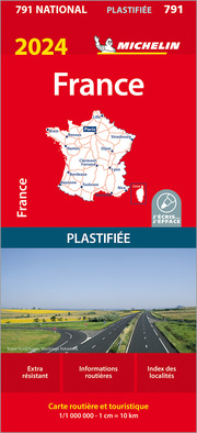 Michelin France 2024 - Plastifié, Frankreich 2024 (plastifiziert)