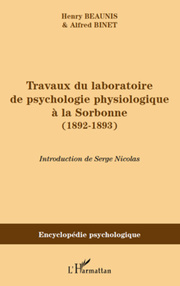 Travaux du laboratoire de psychologie physiologique à la Sorbonne (1892-1893)