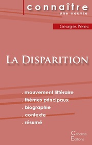 Fiche de lecture La Disparition de Georges Perec (Analyse littéraire de référenc - Cover