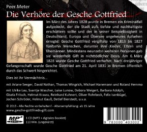 Die Verhöre der Gesche Gottfried - Cover