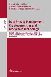 Data Privacy Management, Cryptocurrencies and Blockchain Technology - Cover