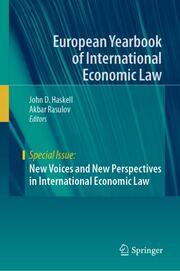 New Voices and New Perspectives in International Economic Law - Cover
