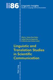 Linguistic and Translation Studies in Scientific Communication - Cover