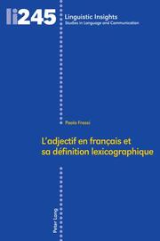 Ladjectif en français et sa définition lexicographique - Cover