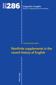 Nonfinite supplements in the recent history of English - Cover