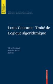 Louis Couturat -Traité de Logique algorithmique - Cover