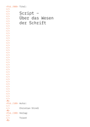 Script - Über das Wesen der Schrift - Cover