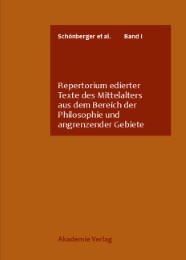 Repertorium edierter Texte des Mittelalters aus dem Bereich der Philosophie und angrenzender Gebiete
