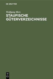 Staufische Güterverzeichnisse - Cover