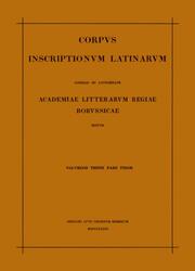 Inscriptiones Aegypti et Asiae. Inscriptiones provinciarum Europae Graecarum. In