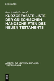 Kurzgefaßte Liste der griechischen Handschriften des Neuen Testaments - Cover
