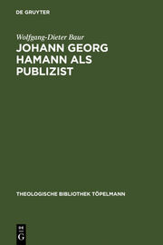 Johann Georg Hamann als Publizist - Cover