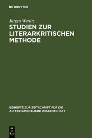 Studien zur literarkritischen Methode - Cover