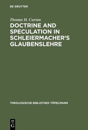 Doctrine and Speculation in Schleiermacher's Glaubenslehre - Cover