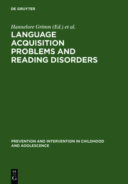 Language acquisition problems and reading disorders - Cover