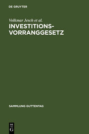 Kommentar zum Investitionsvorranggesetz - Cover