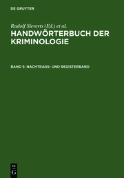 Nachtrags- und Registerband - Cover