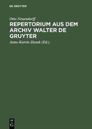 Repertorium aus dem Archiv Walter de Gruyter