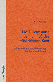 J.M.R.Lenz unter dem Einfluss des frühkritischen Kant - Cover