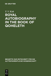 Royal Autobiography in the Book of Qoheleth - Cover