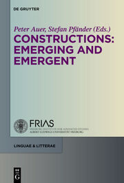 Constructions: emerging and emergent - Cover