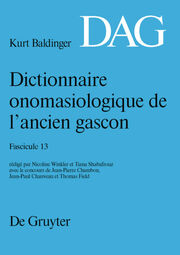 Dictionnaire onomasiologique de lancien gascon (DAG). Fascicule 13