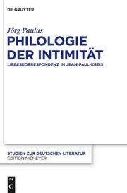 Philologie der Intimität - Cover