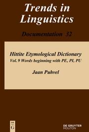 Hittite Etymological Dictionary - Cover