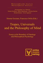 Tropes, Universals and the Philosophy of Mind - Cover