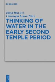Thinking of Water in the Early Second Temple Period - Cover