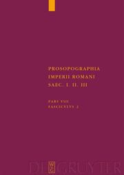 Prosopographia Imperii Romani (U/V-Z) - Cover