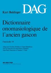 Dictionnaire onomasiologique de lancien gascon (DAG). Fascicule 19