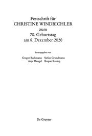 Festschrift für Christine Windbichler zum 70. Geburtstag am 8. Dezember 2020