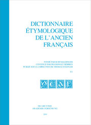 Dictionnaire étymologique de lancien français (DEAF). Buchstabe E. Fasc. 1