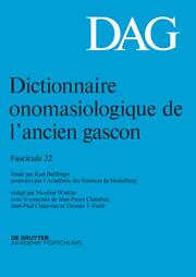 Dictionnaire onomasiologique de lancien gascon (DAG). Fascicule 22