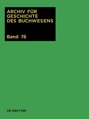 Archiv für Geschichte des Buchwesens 76 - Cover