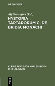 Hystoria Tartarorum C. de Bridia Monachi - Cover