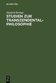 Studien zur Transzendentalphilosophie - Cover